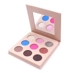 Cosmetic high quality custom 9 color eyeshadow palette cosmetic paper box board packaging