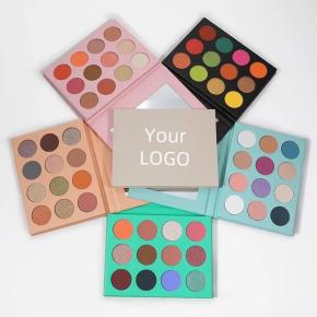 Makeup Eyeshadow Palette Custom Logo 12 Colors High Pigment Waterproof Vegan Matte Glitter Eyeshadow Palette