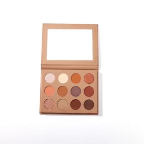 Private label round hole cardboard box 12 color eyeshadow makeup palette warm color series