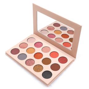 Wholesale makeup high quality eyeshadow palette waterproof long lasting 15 color eyeshadow matte glitter