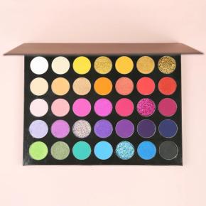 Customized logo high pigment vegan color rich 35 colors makeup eyeshadow palette