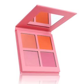 Professional cosmetics pressed 4 color makeup blush palette long lasting vegan private label