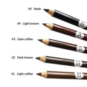 Double-headed waterproof long-lasting 5-color eyebrow pencil & brush eyebrow makeup tool wooden eyebrow pencil